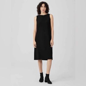 Eileen fisher washable stretch crepe bateau neck dress
